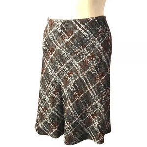 Magaschoni Sable Plaid Bias Skirt